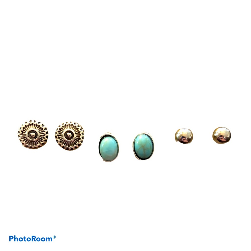 New! Bundle 3 Boho‎ Desert Revival Studs Stamped Balls Ovals